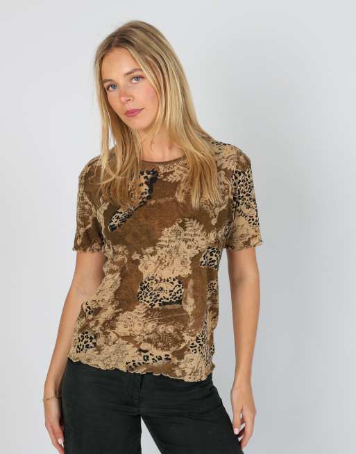 Vintage Made in Italy M woven top in dark green, 1 of 4