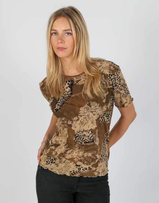 Vintage Made in Italy M woven top in dark green, 3 of 4