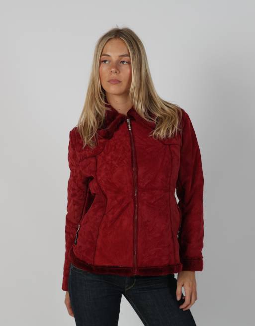 Vintage Made in Italy S aviator jacket in red, 3 of 4