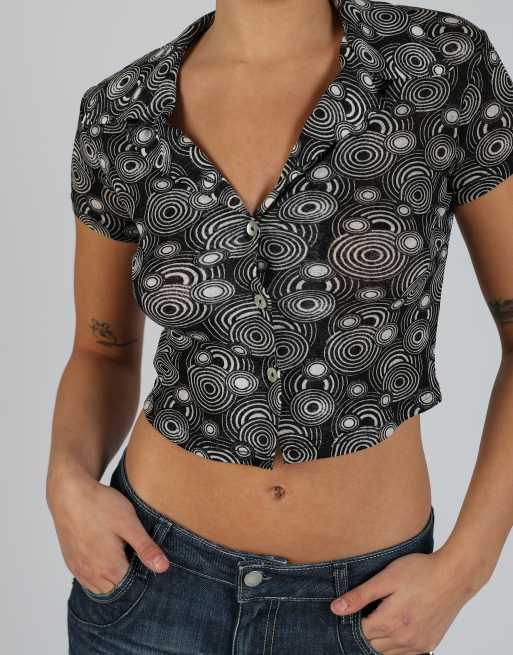 Vintage Made in Italy S blouse in black, 4 of 4