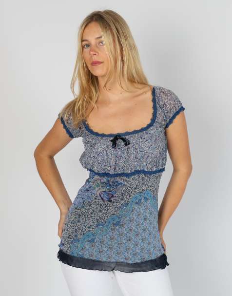 Vintage Made in Italy S blouse in blue - view 1