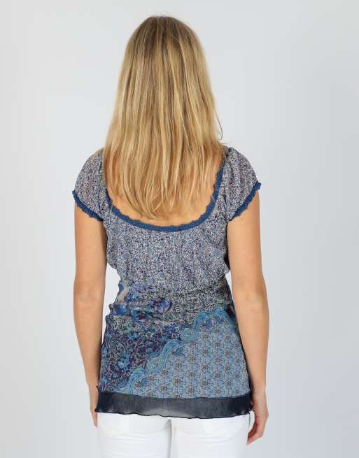 Vintage Made in Italy S blouse in blue, 2 of 4