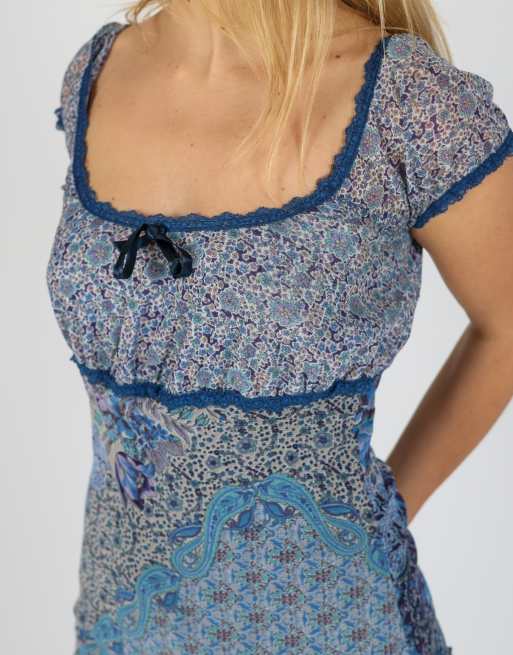 Vintage Made in Italy S blouse in blue, 4 of 4