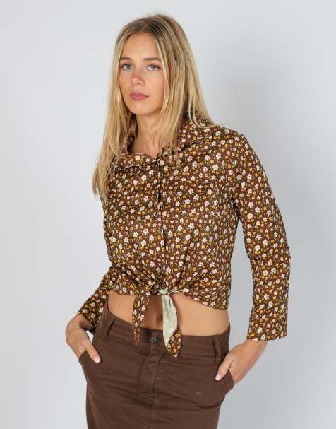 Vintage Made in Italy S blouse in brown - view 1