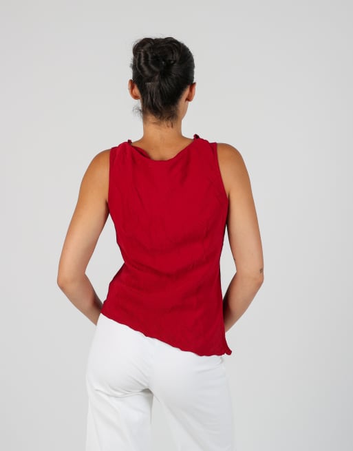 Vintage Made in Italy S blouse in burgundy red, 2 of 4
