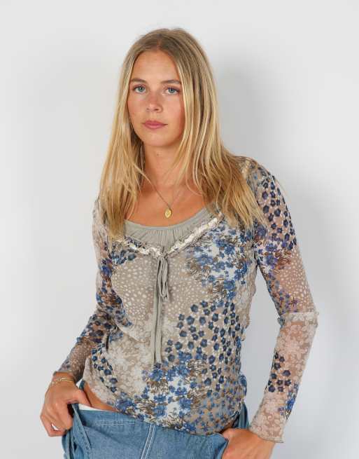 Vintage Made in Italy S blouse in grey