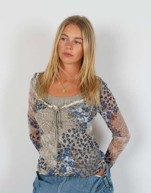 Vintage Made in Italy S blouse in grey, 3 of 4
