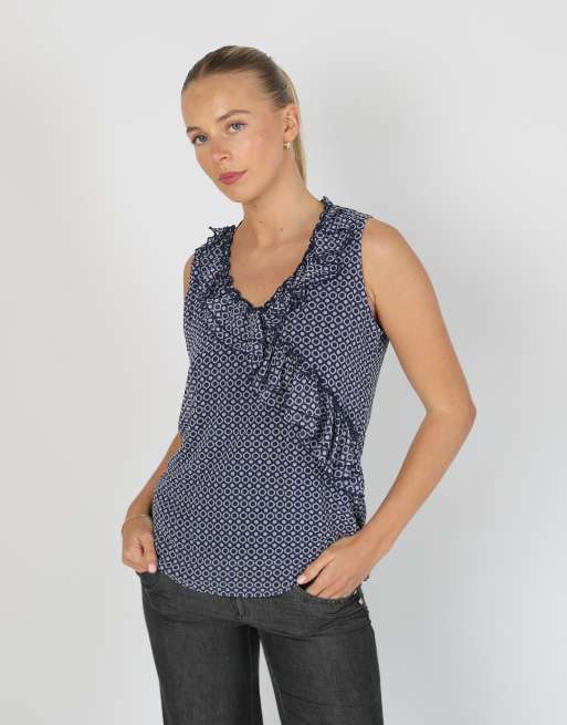 Vintage Made in Italy S blouse in navy blue