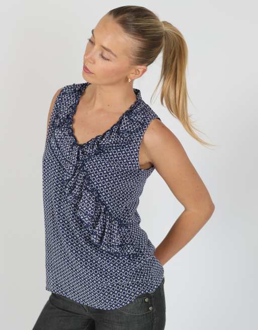 Vintage Made in Italy S blouse in navy blue, 3 of 4