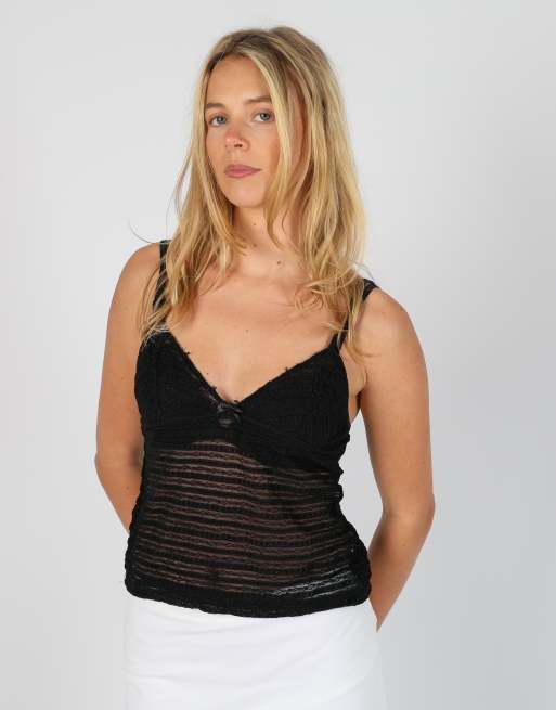 Vintage Made in Italy S cami in black, 3 of 4