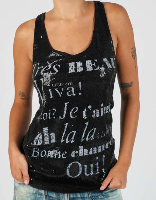 Vintage Made in Italy S cami in black, 4 of 4