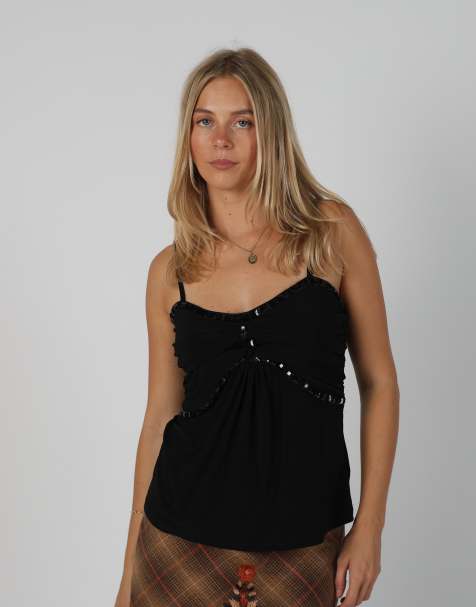Vintage Made in Italy S cami in black - view 1