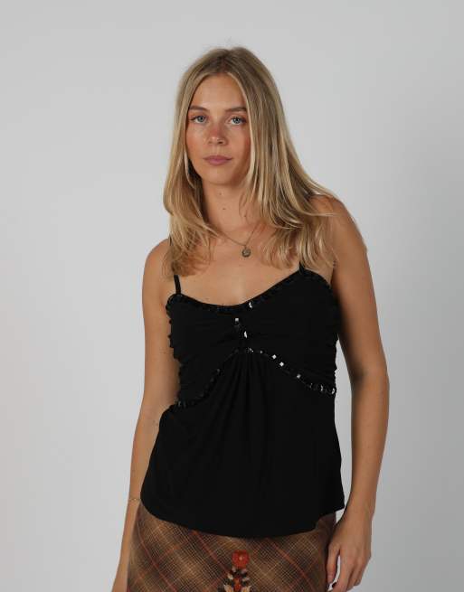 Vintage Made in Italy S cami in black, 1 of 4