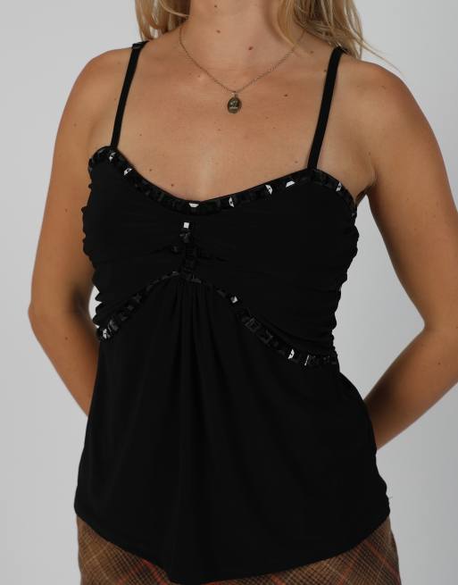Vintage Made in Italy S cami in black, 4 of 4