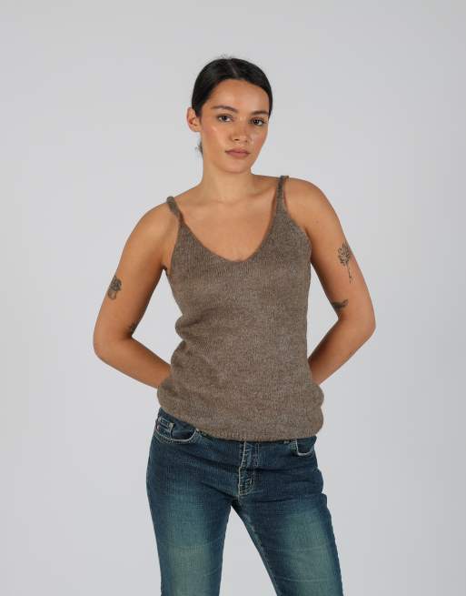 Vintage Made in Italy S cami in brown, 3 of 4