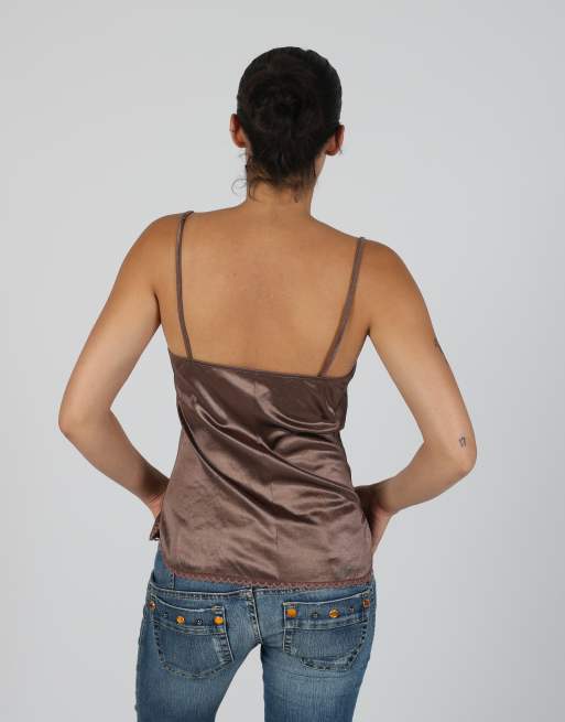 Vintage Made in Italy S cami in brown, 2 of 4