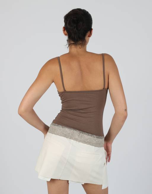 Vintage Made in Italy S cami in brown, 2 of 4