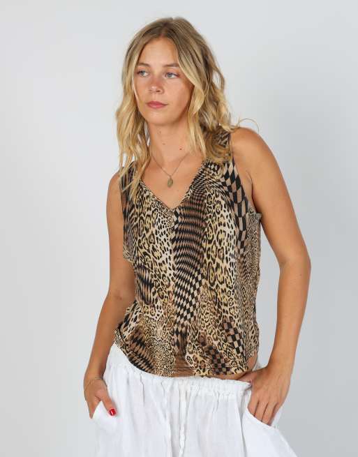 Vintage Made in Italy S cami in brown, 3 of 4