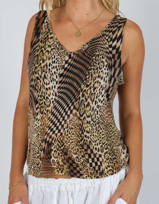 Vintage Made in Italy S cami in brown, 4 of 4