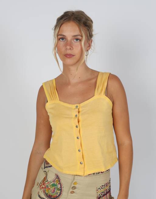 Vintage Made in Italy S cami in mustard yellow