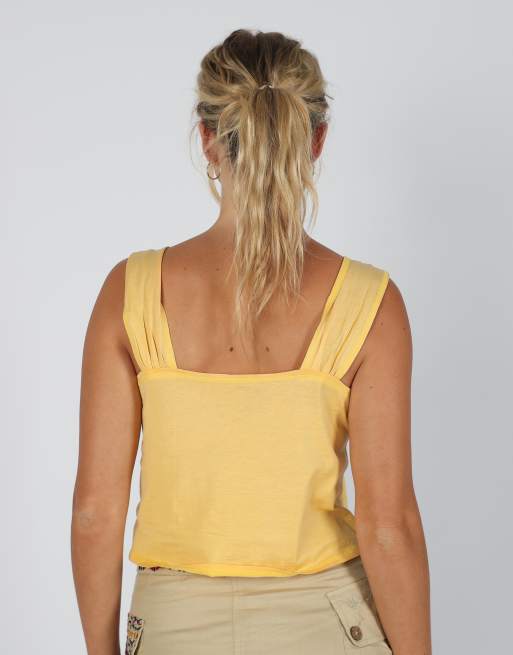 Vintage Made in Italy S cami in mustard yellow, 2 of 4