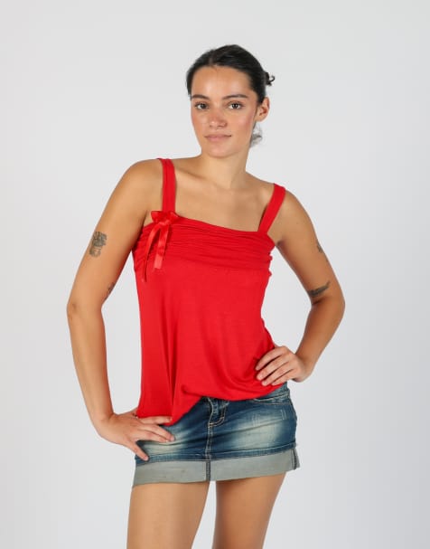 Vintage Made in Italy S cami in red - view 1