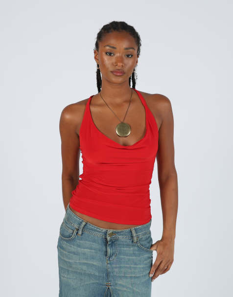 Vintage Made in Italy S cami in red - view 1