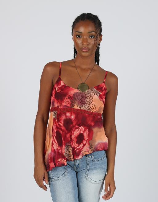 Vintage Made in Italy S cami in red