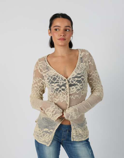 Vintage Made in Italy S cardigan in beige, 1 of 4