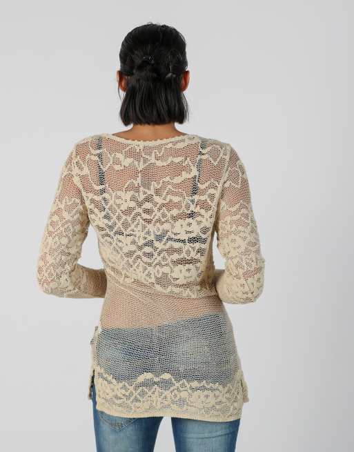 Vintage Made in Italy S cardigan in beige, 2 of 4