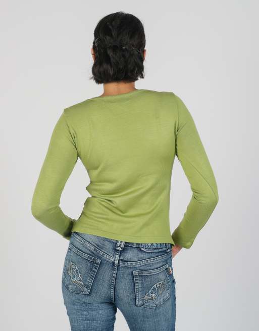 Vintage Made in Italy S cardigan in light green, 2 of 4