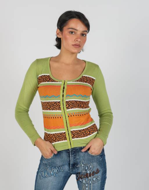 Vintage Made in Italy S cardigan in light green, 3 of 4