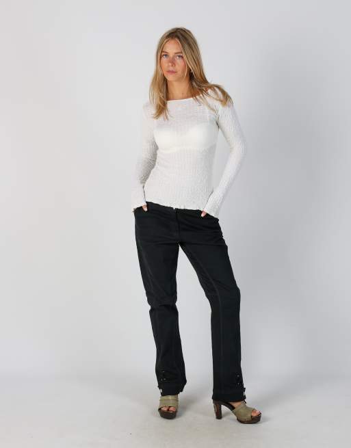 Vintage Made in Italy S casual trousers in black, 1 of 4
