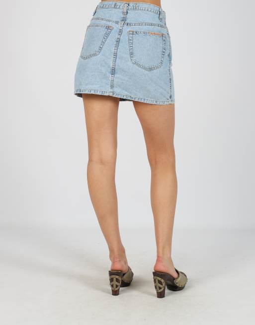 Vintage Made in Italy S denim mini skirt in blue, 4 of 4