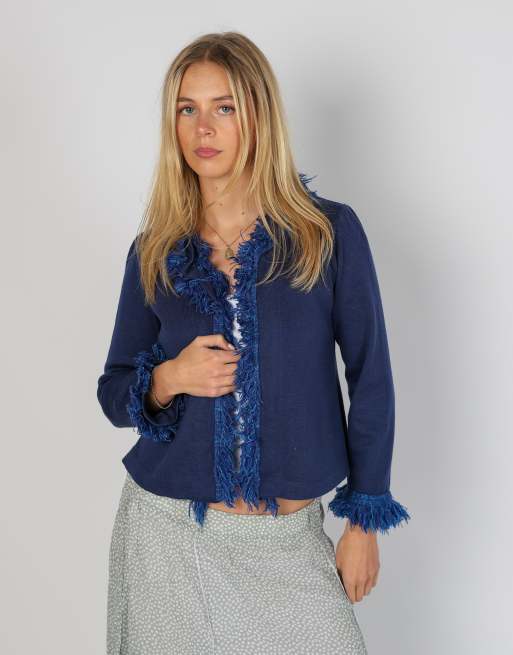 Vintage Made in Italy S knitted jumper in blue