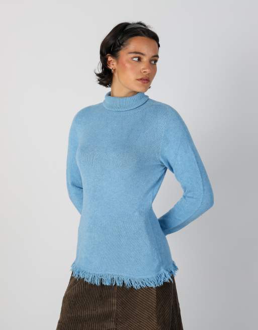 Vintage Made in Italy S knitted jumper in light blue, 3 of 4