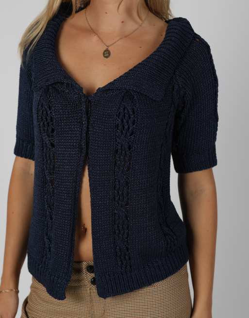 Vintage Made in Italy S knitted jumper in navy blue, 4 of 4