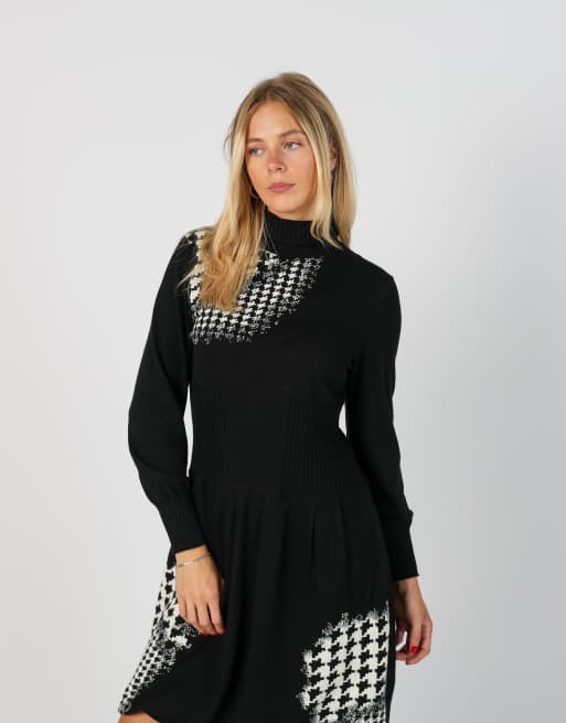 Vintage Made in Italy S knitted midi dress in black, 4 of 4