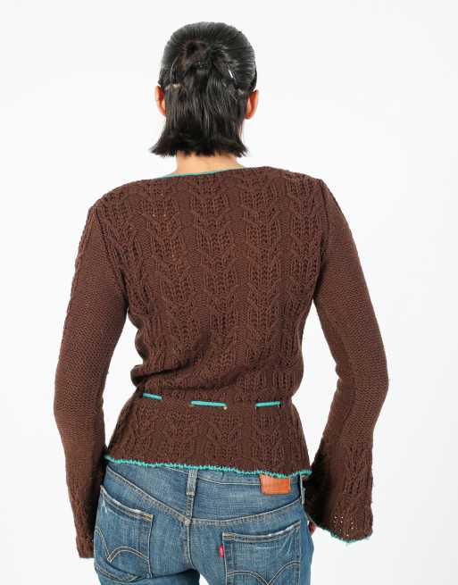 Vintage Made in Italy S knitted top in brown, 2 of 4