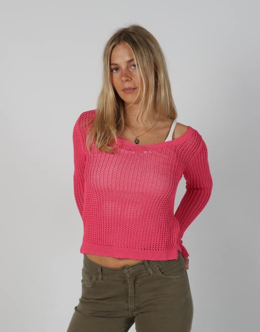 Vintage Made in Italy S knitted top in pink, 1 of 4