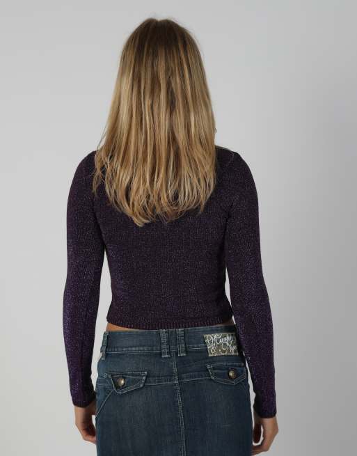 Vintage Made in Italy S knitted top in purple, 2 of 4