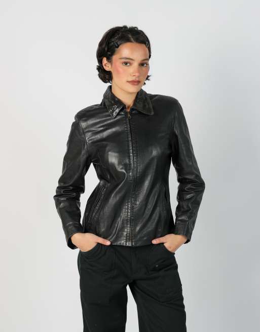 Vintage Made in Italy S leather jacket in black, 1 of 4