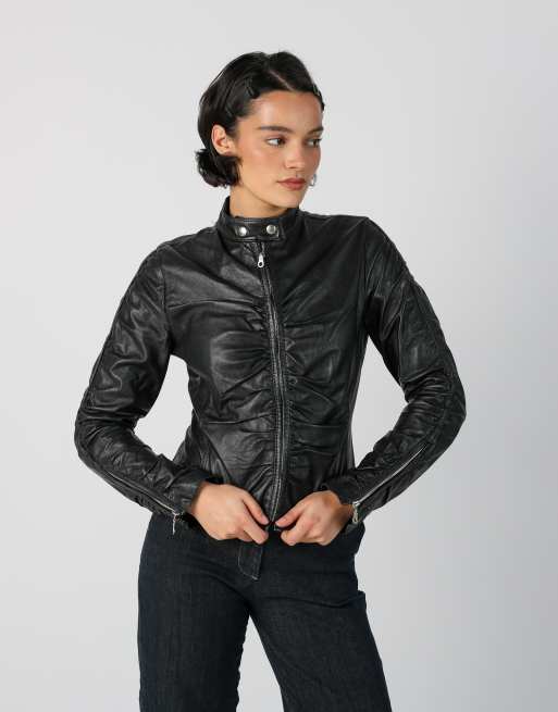 Vintage Made in Italy S leather jacket in black, 1 of 4