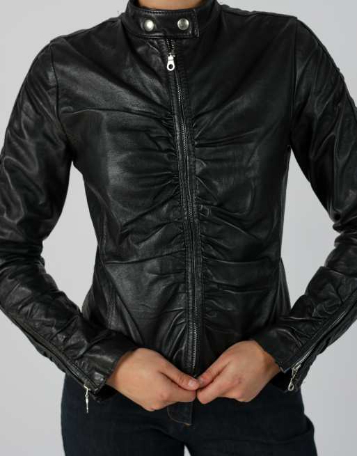 Vintage Made in Italy S leather jacket in black, 4 of 4