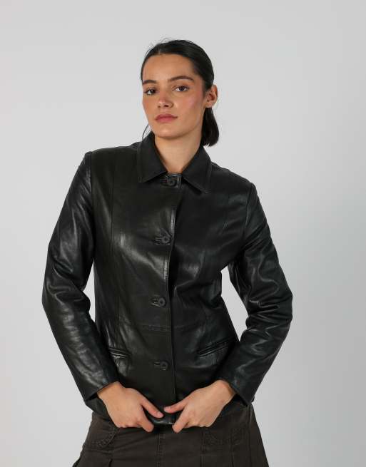 Vintage Made in Italy S leather jacket in black, 1 of 4
