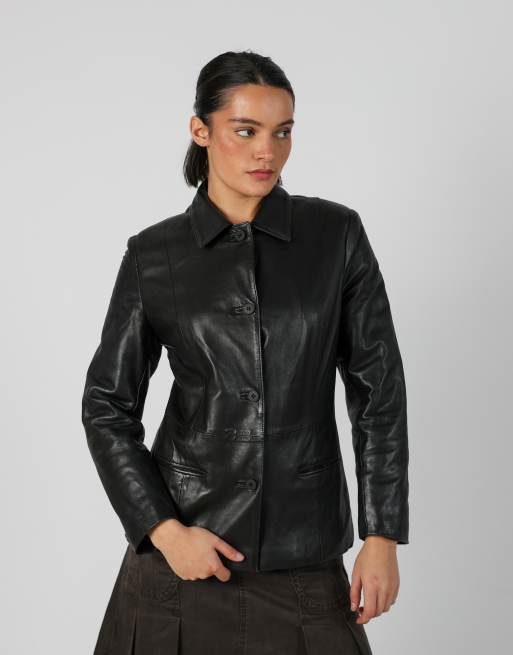 Vintage Made in Italy S leather jacket in black, 3 of 4