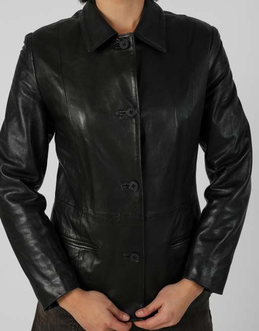 Vintage Made in Italy S leather jacket in black, 4 of 4