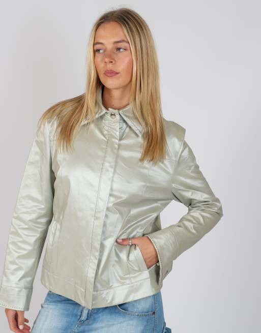 Vintage Made in Italy S light jacket in silver, 3 of 4