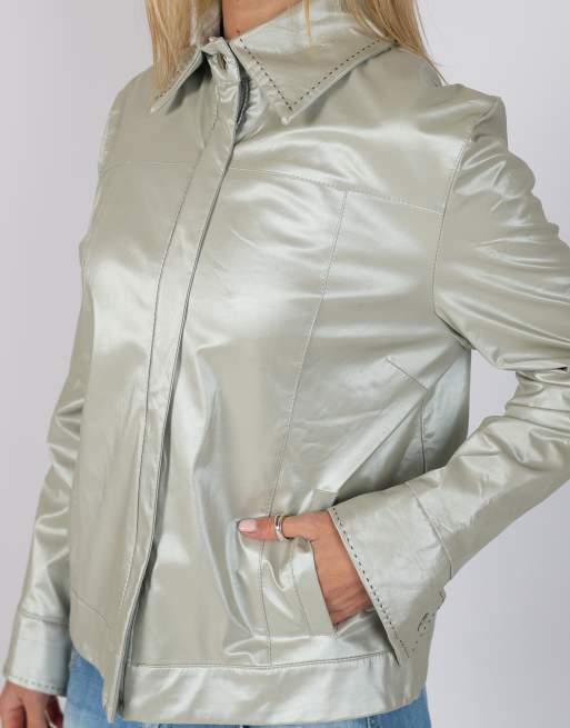 Vintage Made in Italy S light jacket in silver, 4 of 4