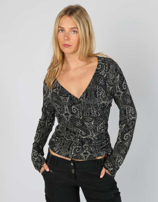 Vintage Made in Italy S long sleeve top in black